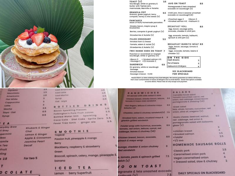 Camellia Cottage Menu