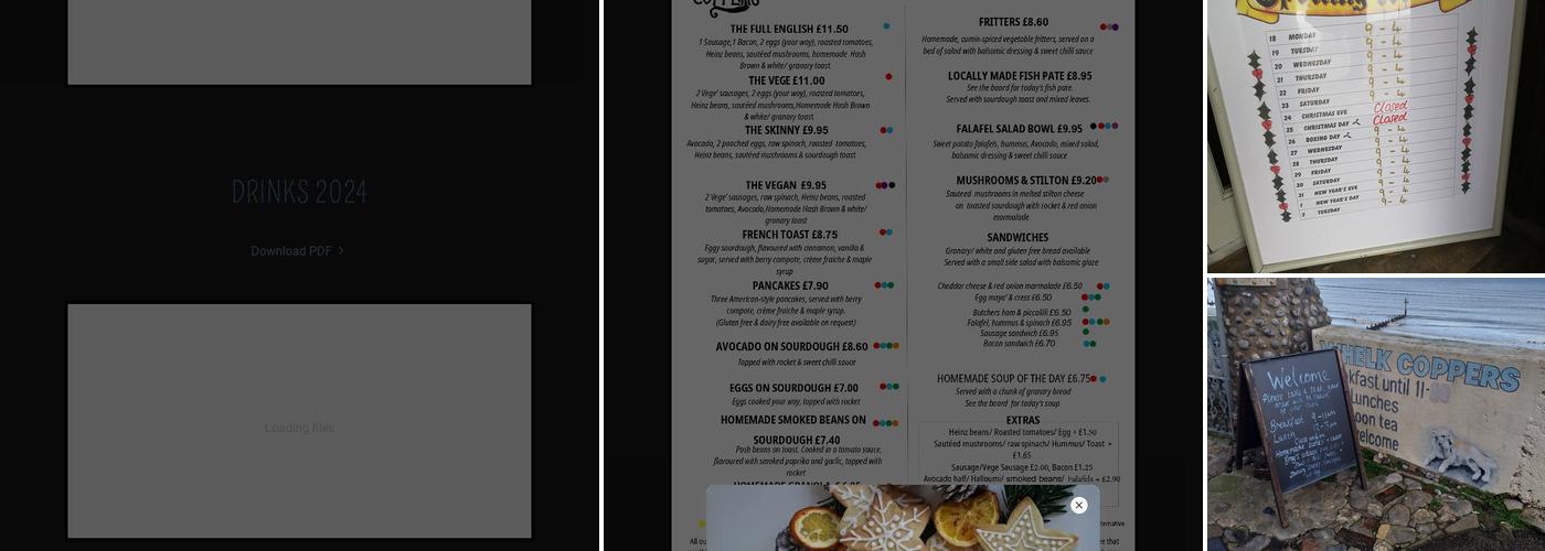 Whelk Coppers Tea Rooms Menu