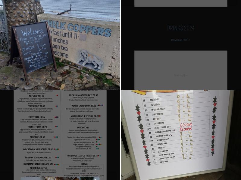 Whelk Coppers Tea Rooms Menu