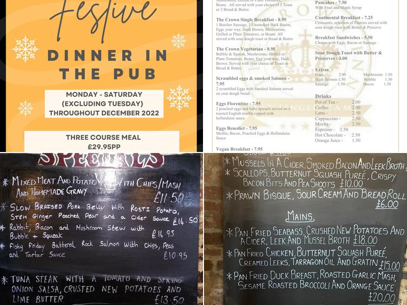 The Crown Inn at Finglesham Menu