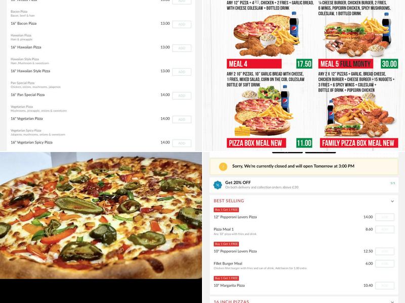 UK Pizza and Chicken Heanor Menu