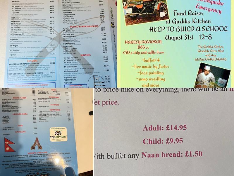 Gurkha Kitchen Nottingham Menu