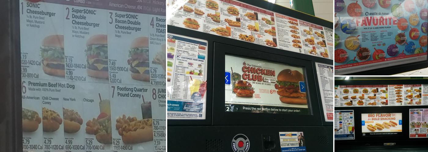 Sonic Drive-In Menu