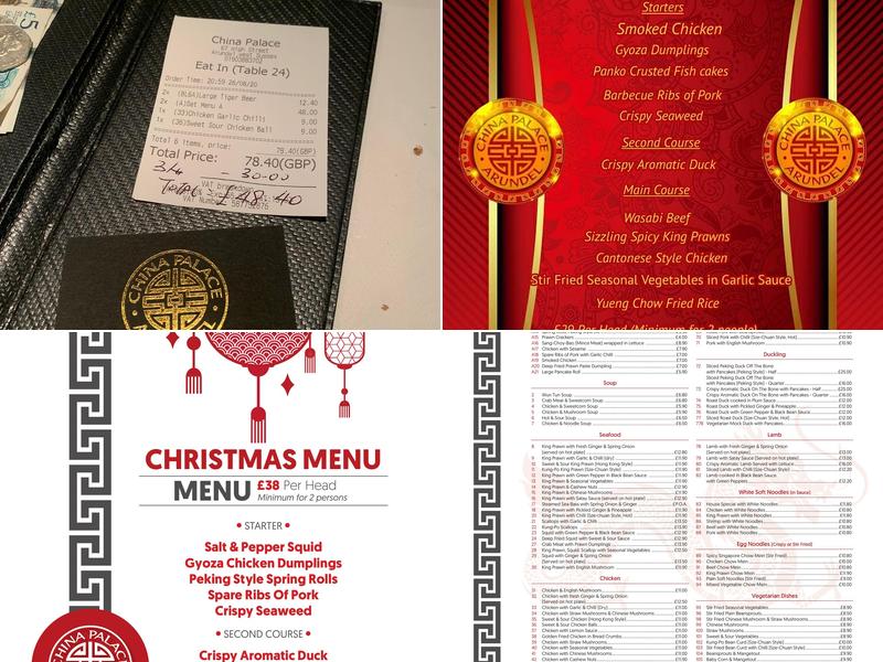 China Palace Arundel Menu