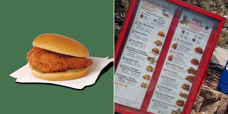 Chick-fil-A Menu