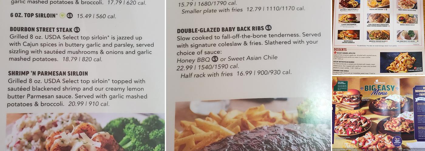 Applebee's Grill + Bar Menu