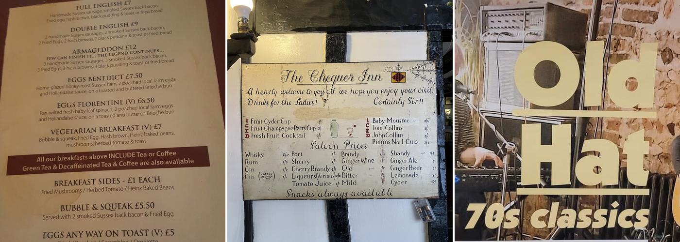 Chequer Inn Menu