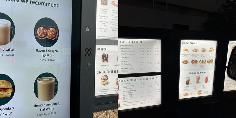 Starbucks Menu