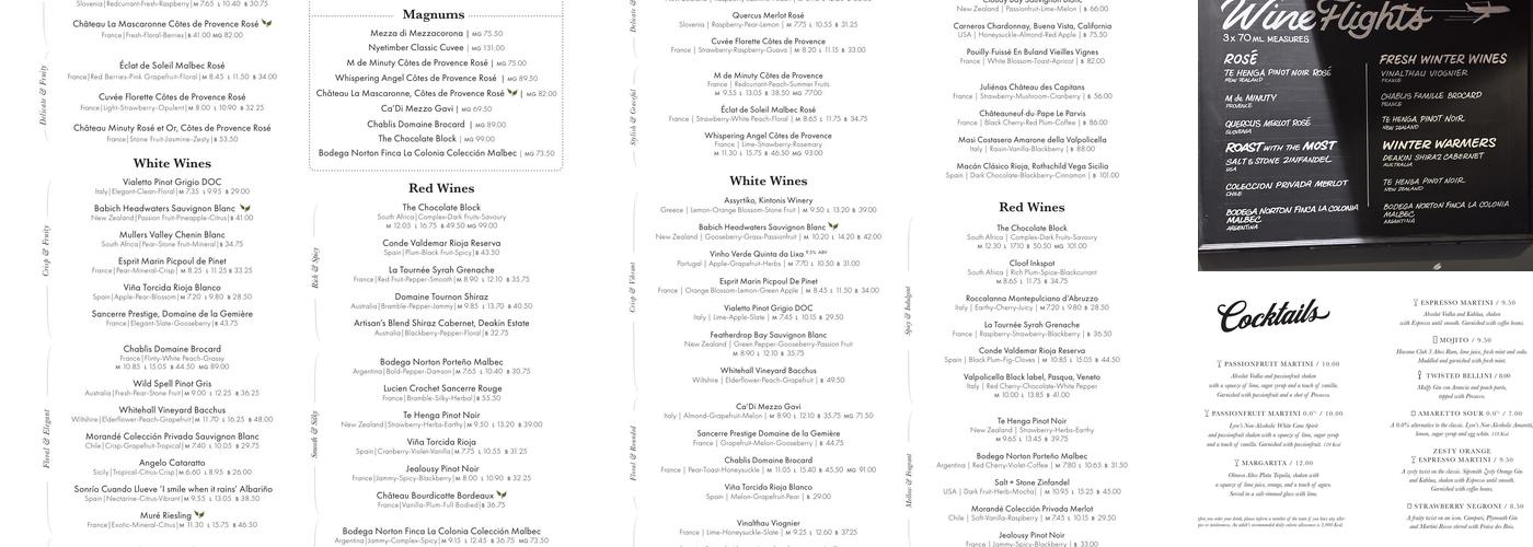 The Red Barn Menu