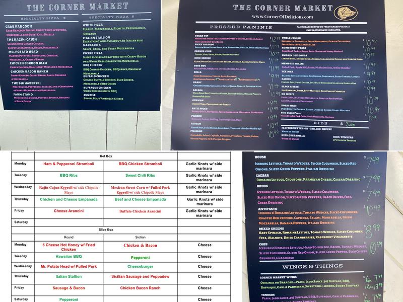 The Corner Market Menu