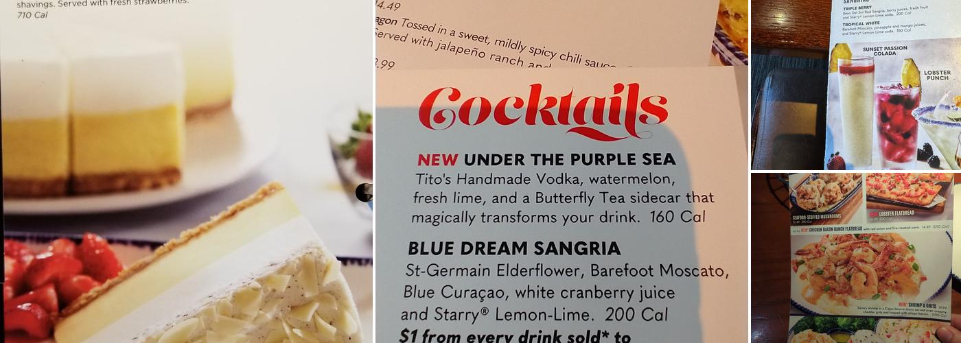 Red Lobster Menu