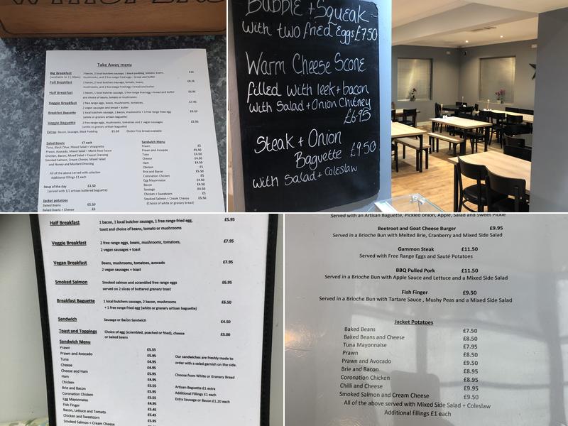 Whispers Cafe and gift shop Menu