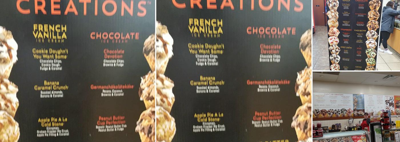 Cold Stone Creamery Menu