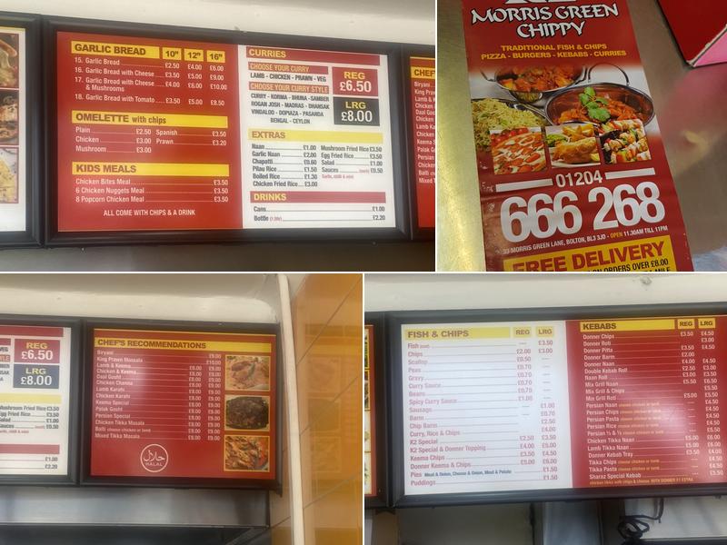 K2 Morris Green chippy Menu