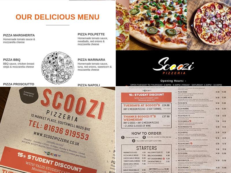 Scoozi Pizzeria Menu