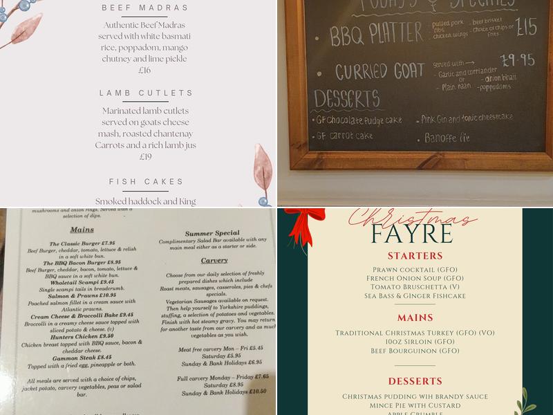 The Old Reindeer at Edingley Menu