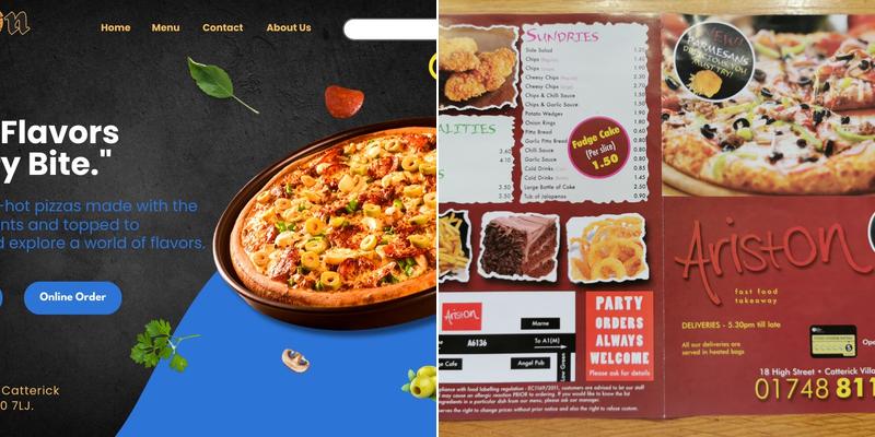 Ariston Pizza and Takeaway Menu