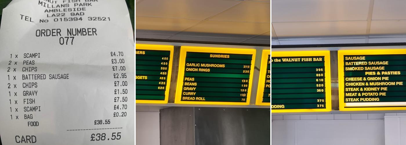 Walnut Fish Bar Menu