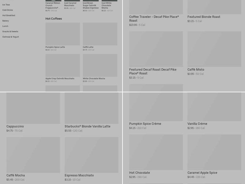 Starbucks Menu