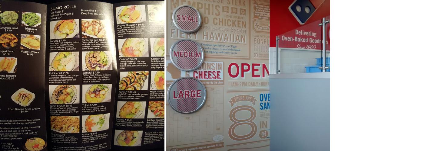 Domino's Pizza Menu