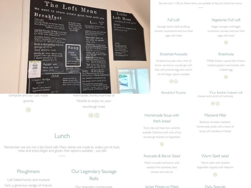 The Loft Café & Bakery Menu