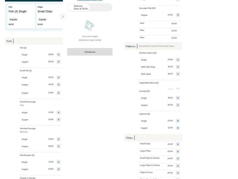 Romano's Fish Bar Menu