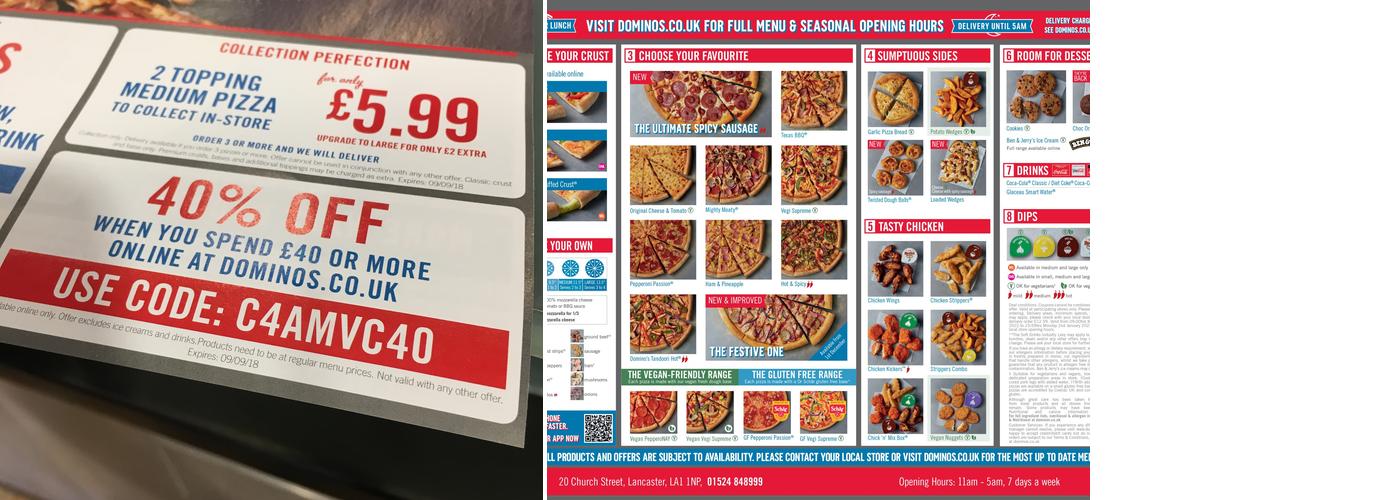 Domino's Pizza - Lancaster Menu