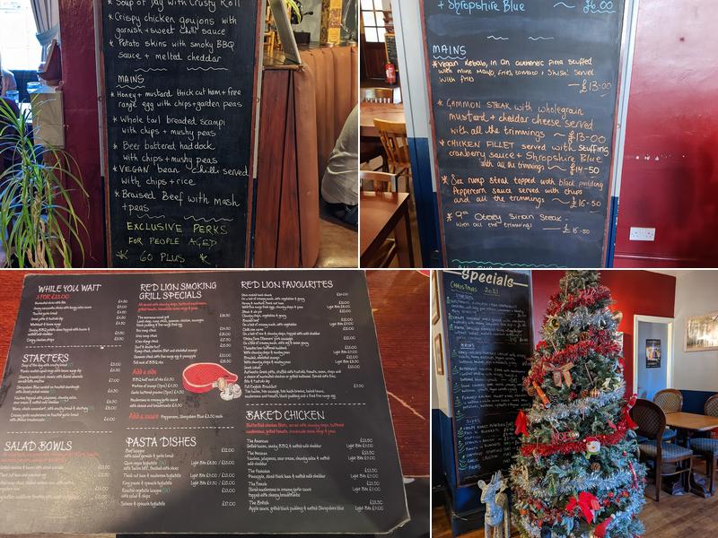 The Red Lion Ellesmere Menu