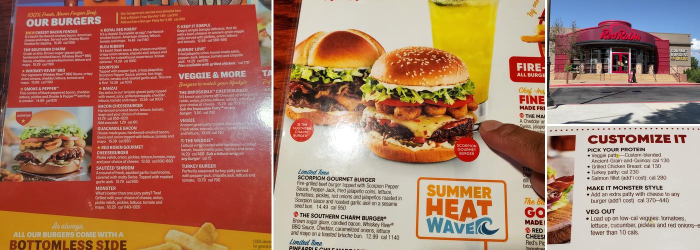 Red Robin Gourmet Burgers and Brews Menu