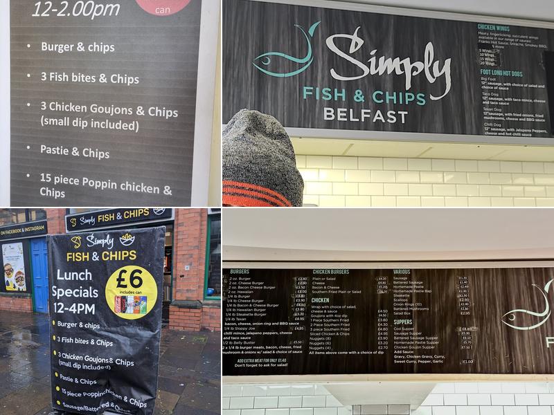 Simply Fish & Chips Belfast Menu