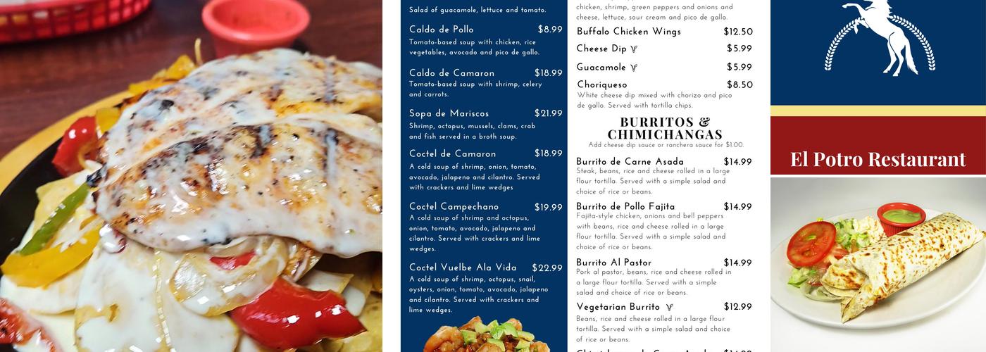 El Potro Restaurant Menu