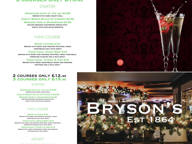 Bryson's Bar Menu