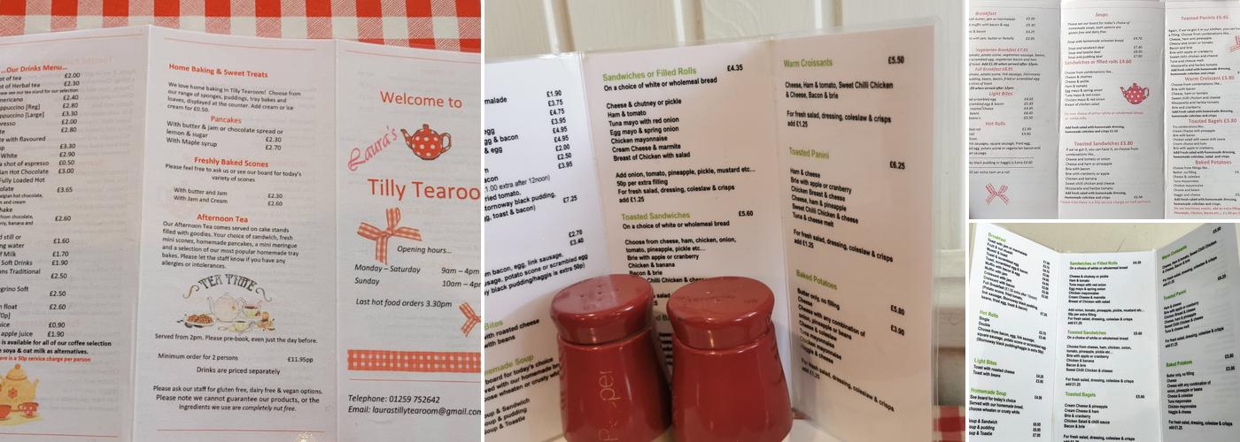Laura’s Tilly Tearoom Menu