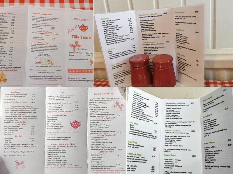 Laura’s Tilly Tearoom Menu