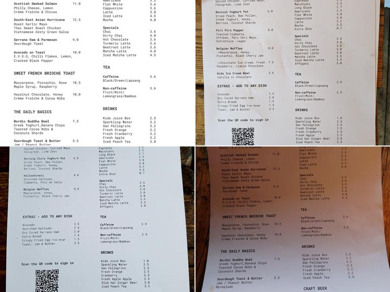 Unorthodox Roasters Menu