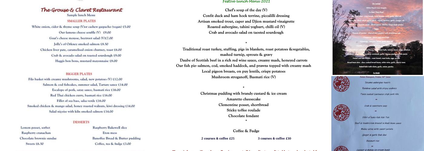 The Grouse & Claret Menu