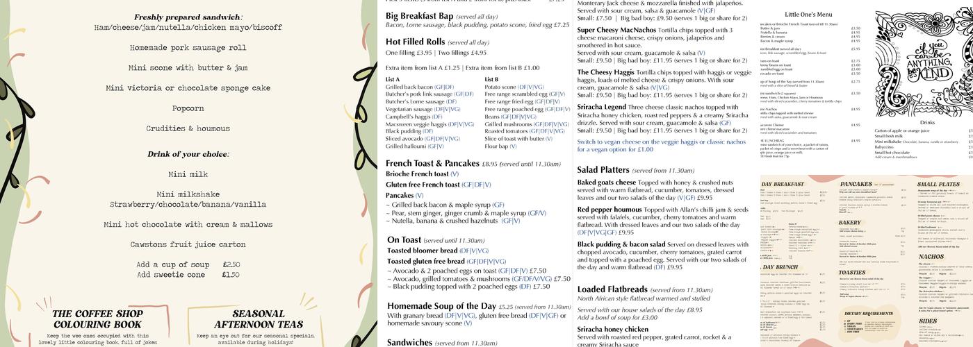 Heaven Scent Coffee Shop Menu