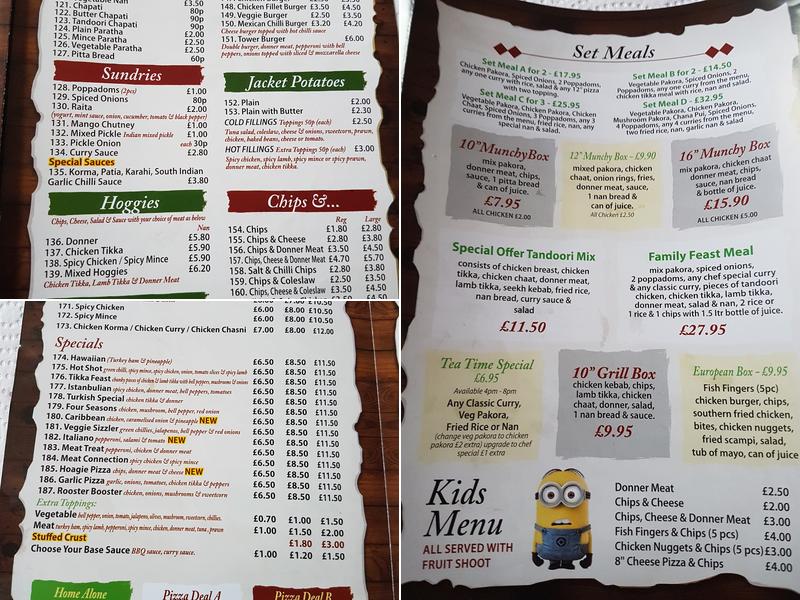 Freddi's Tandoori Menu