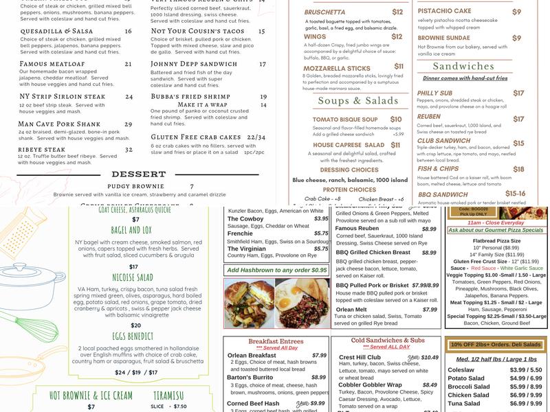 Orlean Market & Pub Menu