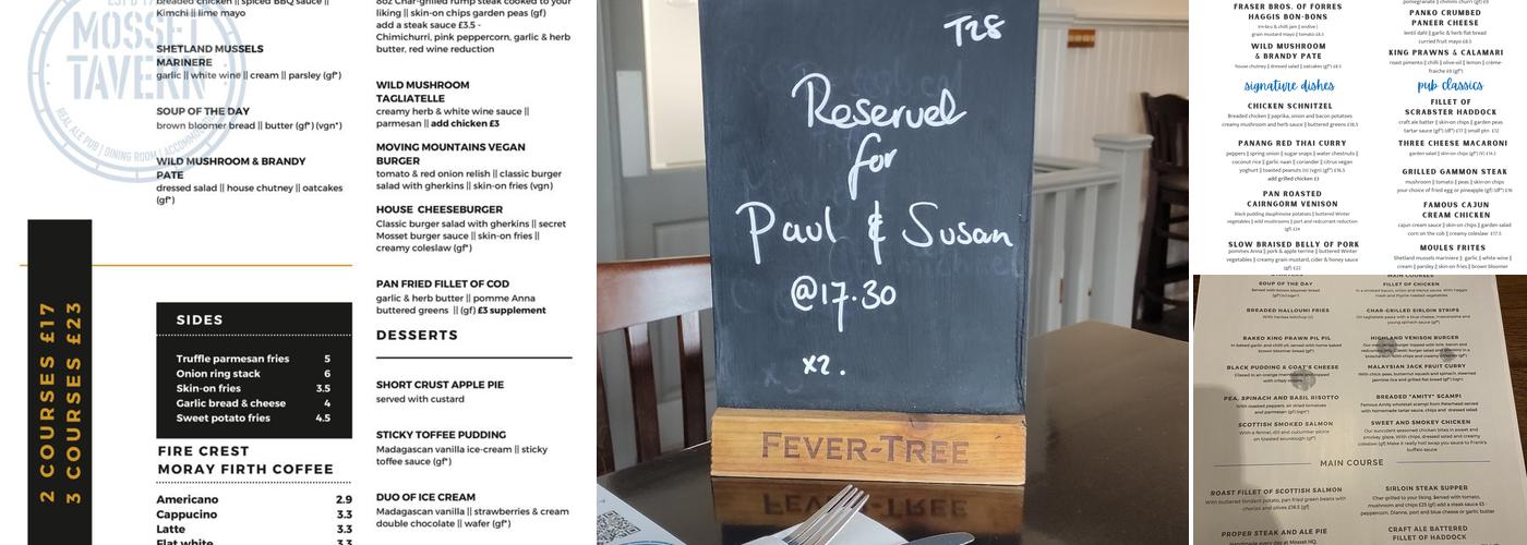 Mosset Tavern Menu