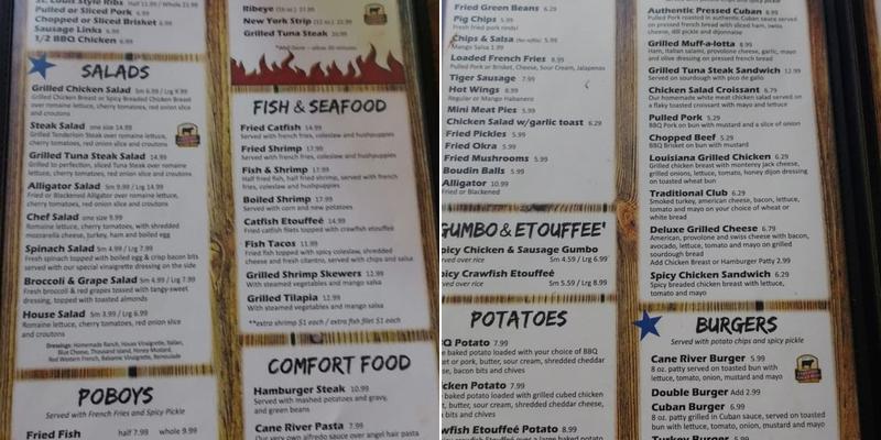 Cane River Green Market Menu