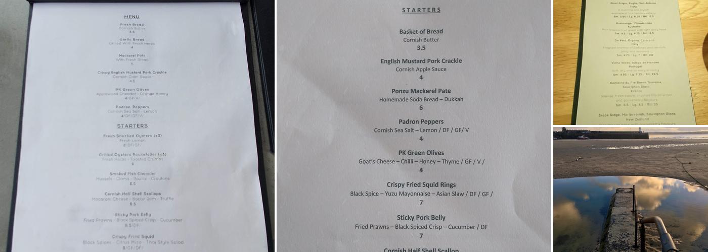 Porthminster Kitchen Menu