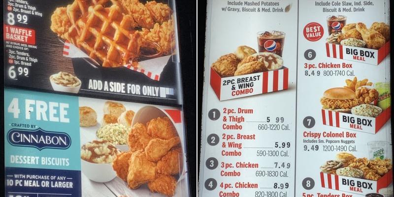 KFC Menu