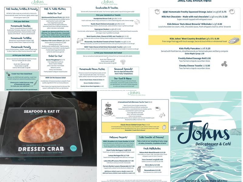 Johns of Instow Menu