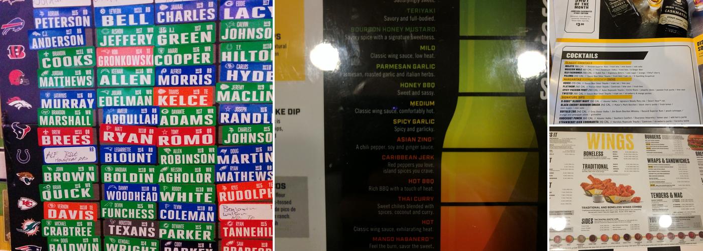 Buffalo Wild Wings Menu