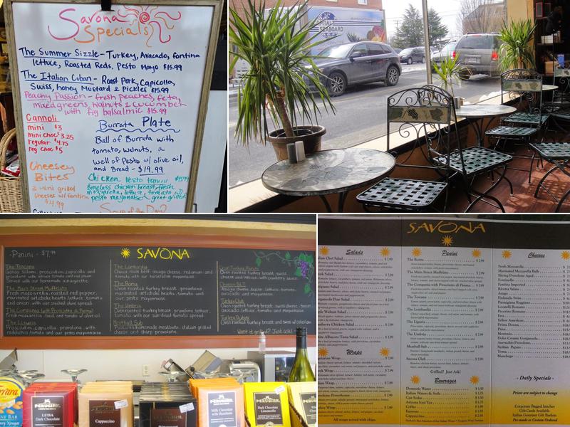 Savona - Fine Italian Foods and Wine Menu