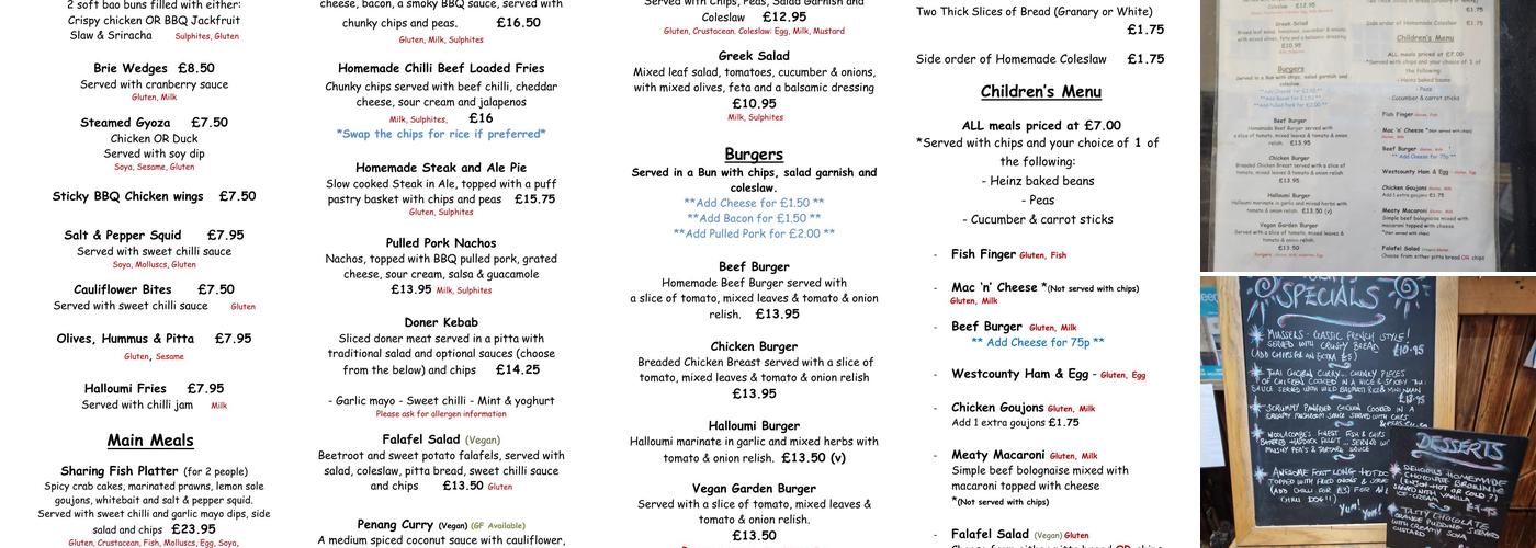 Captain Jacks Bar, Restaurant & Beer Garden Menu