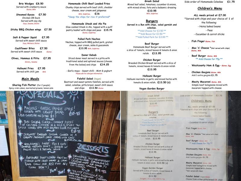 Captain Jacks Bar, Restaurant & Beer Garden Menu