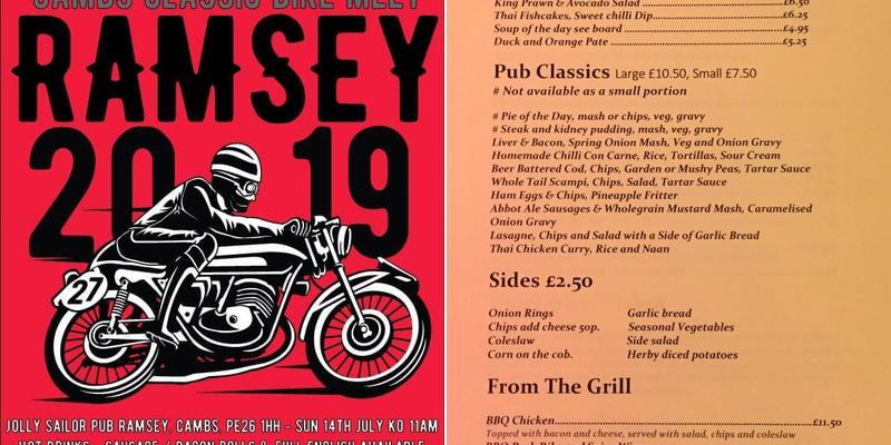 The Jolly Sailor Ramsey Menu