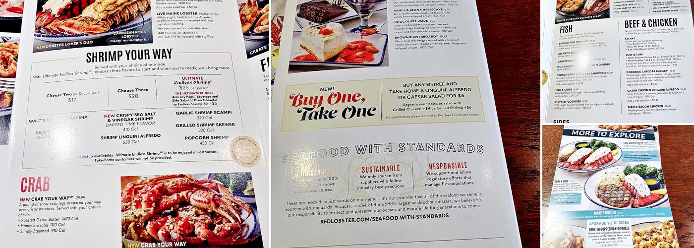 Red Lobster Menu